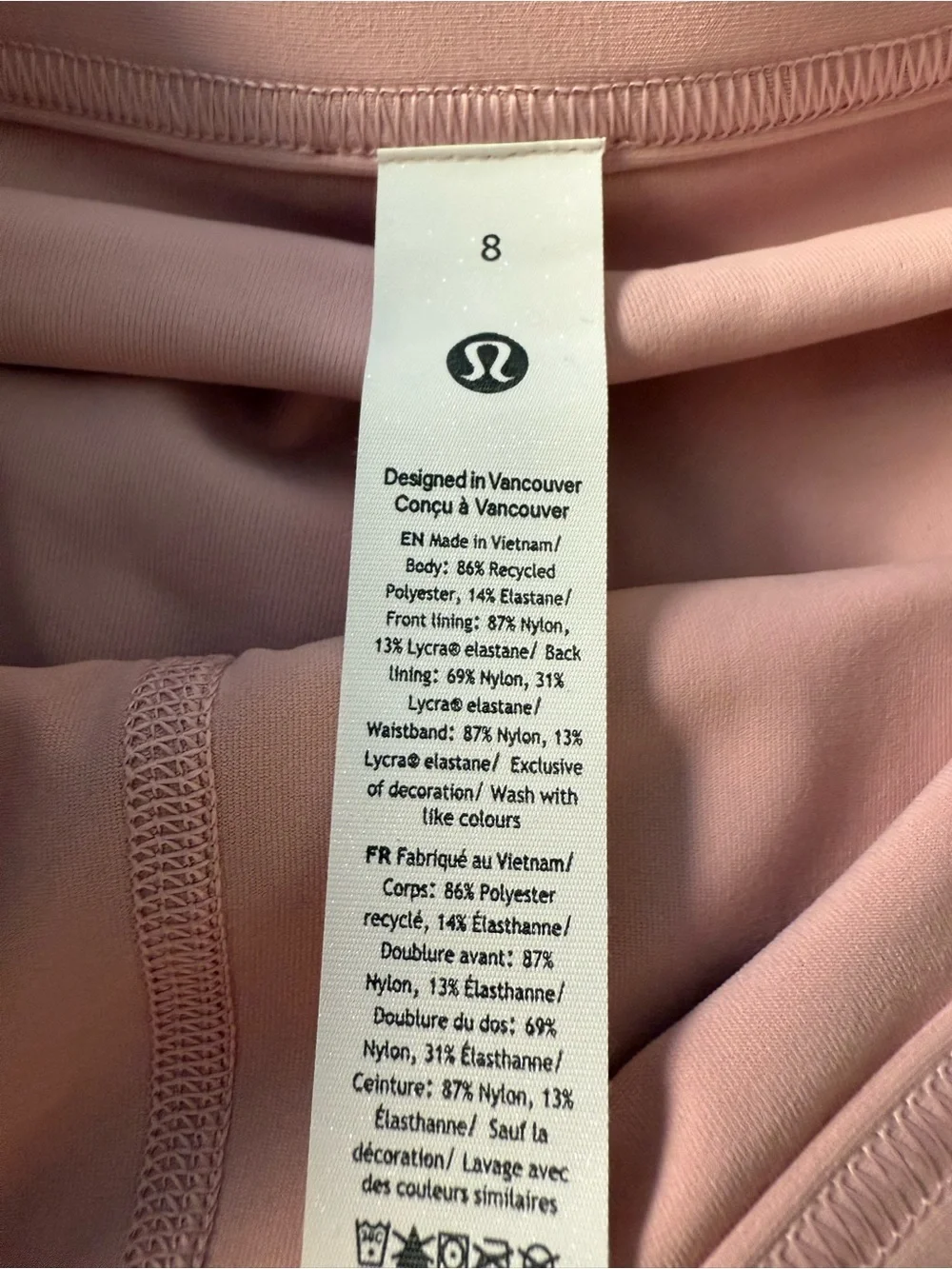 NWT Lululemon Varsity HR Pleated Tennis Skirt Pink Haze Size 8